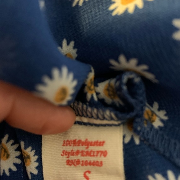 E HANGAR M Boho Daisy Print Tank With Caged Back Bow Detail Blue Size Small - Picture 6 of 7